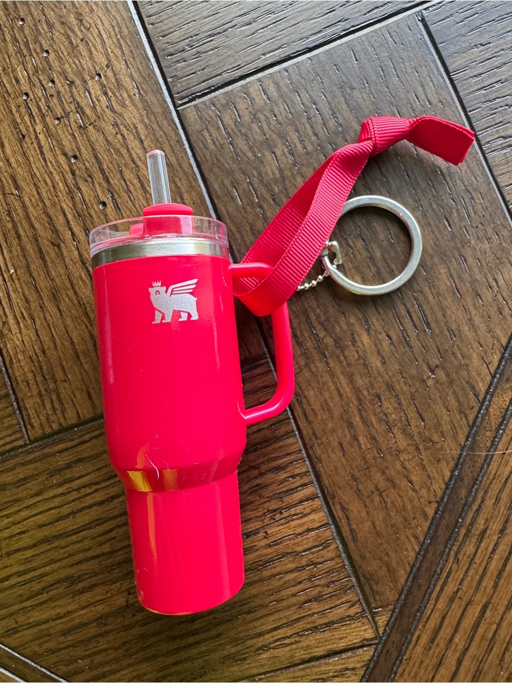 Stanley Red Mini Tumbler Keychain with Straw